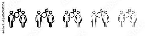 Male Symbol icon isolated vector on white background set