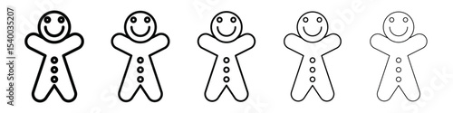 Man cookie icon isolated vector on white background set