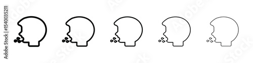 man coughs icon isolated vector on white background set