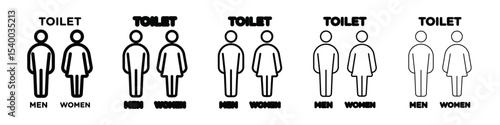 man and woman toilet sign icon isolated vector on white background set