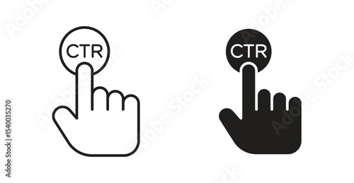 CTR icon Logos. Flat Vector Icon Design Template