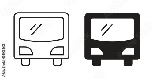 Bus icon Logos. Flat Vector Icon Design Template