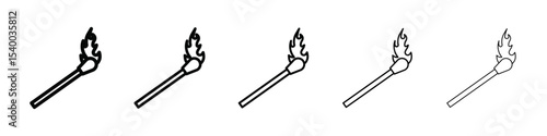 Matches icon isolated vector on white background set