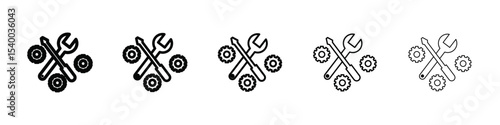 mechanic settings icon isolated vector on white background set