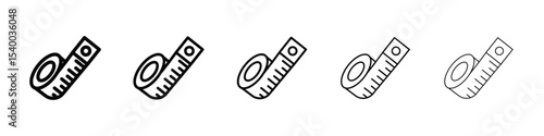 measure tape icon isolated vector on white background set