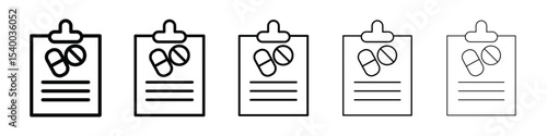 medical Prescription icon isolated vector on white background set