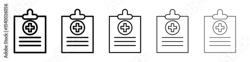 Medical report icon isolated vector on white background set