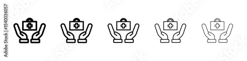 Medical help icon isolated vector on white background set