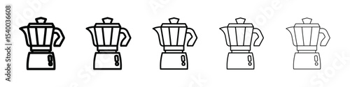moka pot icon isolated vector on white background set