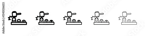 Mole Game Whack icon isolated vector on white background set