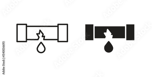 Broken pipe icon Logos. Flat Vector Icon Design Template