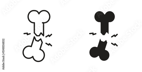 Broken bone icon Logos. Flat Vector Icon Design Template