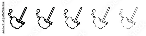 Mopping floors icon isolated vector on white background set