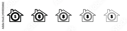 Mortgage loan icon isolated vector on white background set