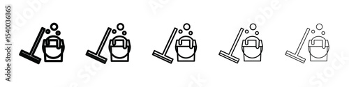 Mopping floors icon isolated vector on white background set
