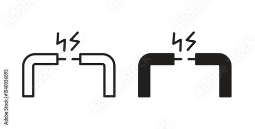 Broken Wire Icon icon Logos. Flat Vector Icon Design Template