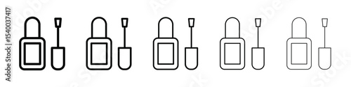 nails polish icon isolated vector on white background set