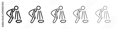 Nausea icon isolated vector on white background set