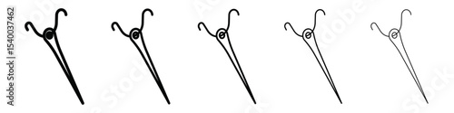 Needle, threads icon isolated vector on white background set