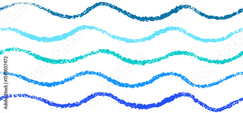 Blue sea seamless pattern. Marine repeat art waves