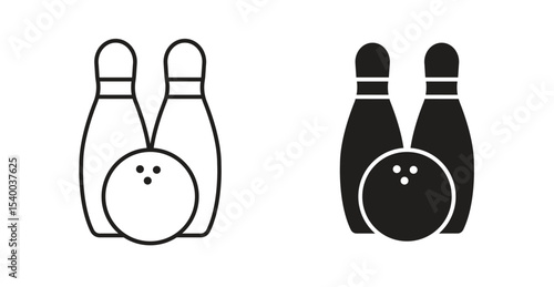 Bowling icon Logos. Flat Vector Icon Design Template