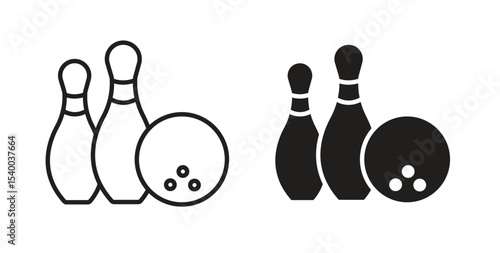 Bowling icon Logos. Flat Vector Icon Design Template