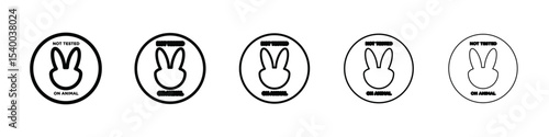 Not tested on animals icon isolated vector on white background set