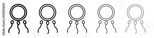 ovule being fertilized by sperm icon isolated vector on white background set