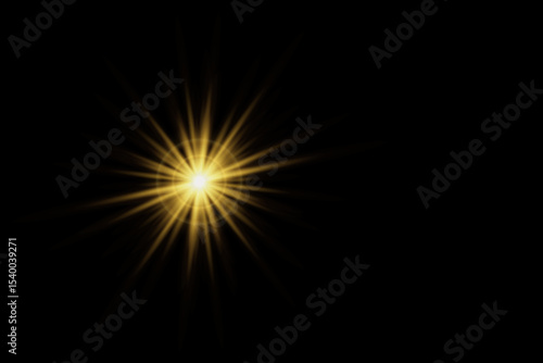 Elegant light flare and glitter burst illustration. Luminous starburst and shimmer effects ideal for holiday decor, graphic overlays, and creative visual enhancements.