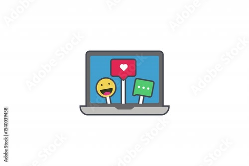 Wallpaper Mural Animated Social Media Activities Icon – Engagement, Sharing, and Online Interaction Torontodigital.ca