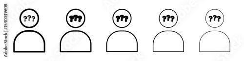Person asking question icon isolated vector on white background set
