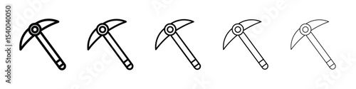 pickaxe icon isolated vector on white background set