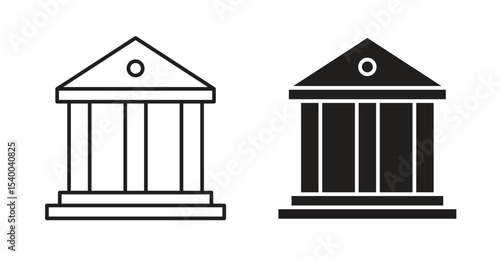 Bank icon Logos. Flat Vector Icon Design Template