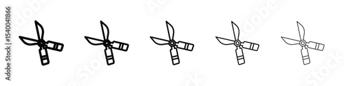 pruner icon isolated vector on white background set