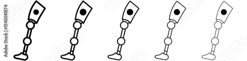 Prosthetic leg icon isolated vector on white background set