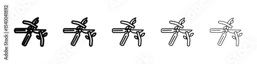 Pruning icon isolated vector on white background set