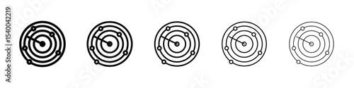 radar detection icon isolated vector on white background set