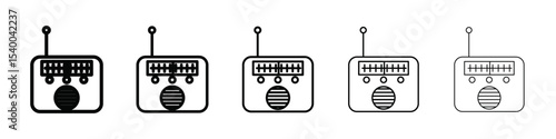 radio icon isolated vector on white background set