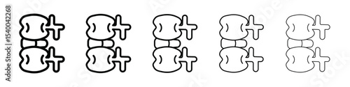 Radiculopathy radicular syndrome icon isolated vector on white background set