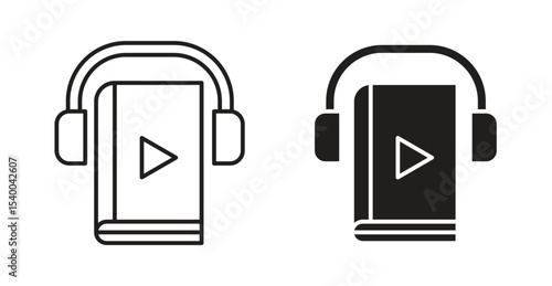 Audiobook icon Logos. Flat Vector Icon Design Template