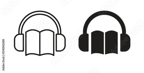 Audio book icon Logos. Flat Vector Icon Design Template