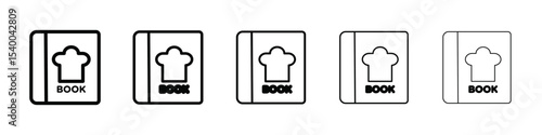 recipe book icon isolated vector on white background set