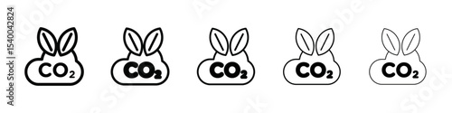 Reduce carbon dioxide co2 icon isolated vector on white background set