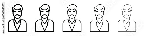 Regret expression icon isolated vector on white background set