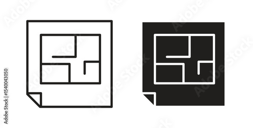 Architecture plan icon Logos. Flat Vector Icon Design Template