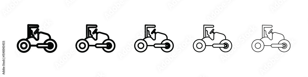 Road roller icon isolated vector on white background set Road roller icon isolated vector on white background set