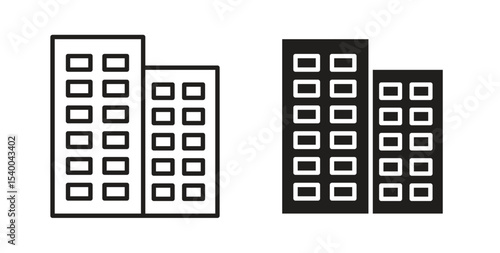 Apartment icon Logos. Flat Vector Icon Design Template