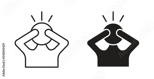 Anxiety icon Logos. Flat Vector Icon Design Template
