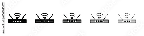 router icon isolated vector on white background set