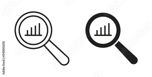 Analysis icon for social media, app, and web design. Vector illustration.